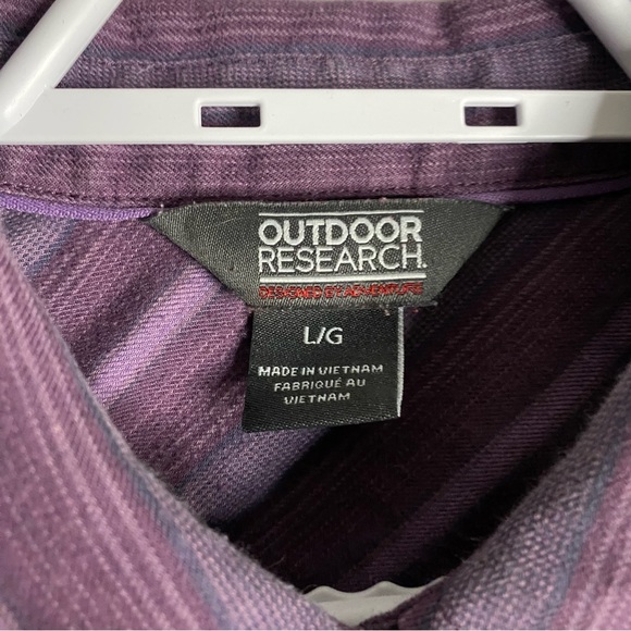 Outdoor Research Women's Purple Striped Pilchuck Button-Down Shirt - Picture 5 of 8